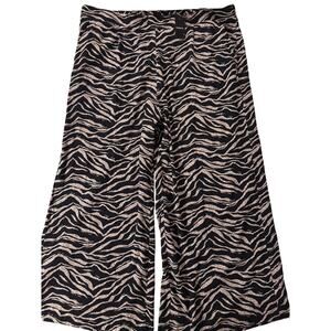 Womens Torrid Pants Zebra Black Gold NEW! Size Plus 4R Wide Leg Elastic Waist